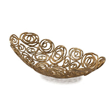Load image into Gallery viewer, Abstract Circles Oval Decorative Bowl (628128) - Gold
