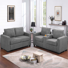 Load image into Gallery viewer, Modern Style 2 Piece Sofa Set With Cup Holders & Charging Port