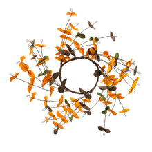 Load image into Gallery viewer, Fall Leaves Wreath, Botanicals Decor For Harvest Festival Fall Festival & Thanksgiving Table Decorations (Set of 12) - Orange Multi