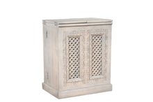 Load image into Gallery viewer, Solid Wood Carved Floral Bar Cabinet With Two Doors One Drawer (727849) - White