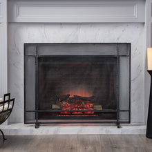 Load image into Gallery viewer, Markus - Modern Single Panel Iron Firescreen Black Brushed Silver