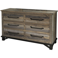 Load image into Gallery viewer, Wood 6 Drawer Double Dresser - Brown