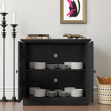 Load image into Gallery viewer, Sideboard Cabinet With Mirrored Doors, Adjustable Shelf, Metal Handles