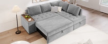 Load image into Gallery viewer, L Shaped Couch With Pull Out Bed And Storage Sectional Sleeper Sofa With Hidden Storage, Wide Armrest With Storage, For Living Room, Apartment, Bedroom, Office
