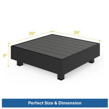 Load image into Gallery viewer, Square Slatted Patio Coffee Table With Rust Resistant Accents - Gray