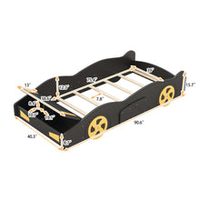 Load image into Gallery viewer, Race Car Shaped Platform Bed With Wheels And Storage
