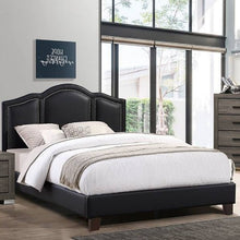 Load image into Gallery viewer, Full Size Bed With Unique Headboard - Black
