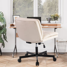 Load image into Gallery viewer, Large Size Swivel Home Office Desk Chair Armless Office Room Chair - Beige