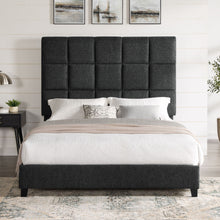 Load image into Gallery viewer, Squares Upholstered Headboard Platform Bed