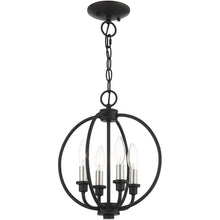 Load image into Gallery viewer, 13" Four Light Dimmable Chandelier With Shades - Black