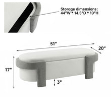 Load image into Gallery viewer, Large Versatile Storage Ottoman Bench: Spacious, Durable, Stylish - White / Light Gray