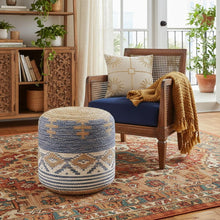 Load image into Gallery viewer, Jute Ottoman - Blue