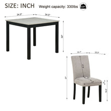 Load image into Gallery viewer, Modern 4 Person Dining Table Set With 4 Chairs