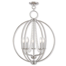 Load image into Gallery viewer, 28" Five Light Dimmable Chandelier With Shades - Silver