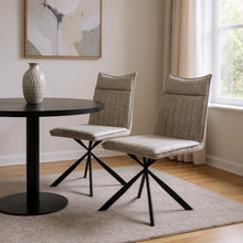 Load image into Gallery viewer, Tufted And Upholstered Faux Leather Dining Parsons Chairs (Set of 2) - Taupe