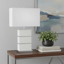Load image into Gallery viewer, Modern Table Lamp With USB - White And Silver