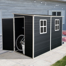 Load image into Gallery viewer, Outdoor Storage Shed With Floor Resin Shed With Two-Window, Waterproof, Lockable Doors For Patio, Yard, Lawn