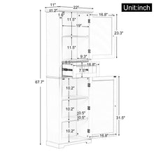 Load image into Gallery viewer, Tall Freestanding Bathroom Storage Cabinet With Drawer And Adjustable Shelf