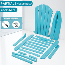 Load image into Gallery viewer, Outdoor Folding Adirondack Chair Patio With Natural Grain Texture - Turquoise Blue
