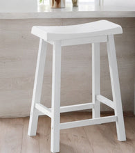 Load image into Gallery viewer, 48" Solid Wood Backless Bar Chairs (Set of 2) - White