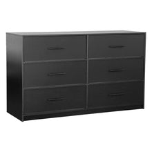 Load image into Gallery viewer, Wood Six Drawer Dresser - Black