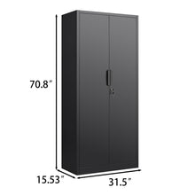 Load image into Gallery viewer, 2 Door File Cabinet With Lock, 4 Adjustable Shelves, Heavy-Duty