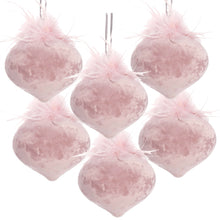 Load image into Gallery viewer, Christmas Ball Ornaments, Glass Decorative Hanging Ball Christmas Tree Ornaments For Holiday Party Decorations (Set of 6) - Pink