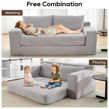 Load image into Gallery viewer, Convertible Loveseat Sofa Bed With Memory Foam & Steel Frame