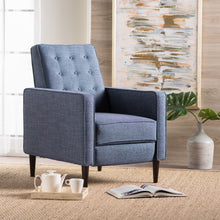 Load image into Gallery viewer, Mid-Century Modern Recliner With Button Tufted Waffle Stitch