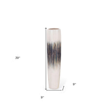 Load image into Gallery viewer, Abstract Tapered Floor Vase (576743) - Cream / Brown / Cream