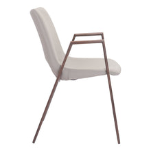 Load image into Gallery viewer, Upholstered Faux Leather Dining Arm Chairs (Set of 2) - Beige