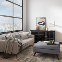 Load image into Gallery viewer, Owen - Square Coffee Table Storage Ottoman - Slate Gray