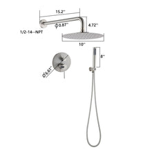 Load image into Gallery viewer, Elegant 10" Round Rain Shower Head And Handheld Set With Adjustable Tilt And Dual Modes