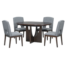 Load image into Gallery viewer, Topmax - 5 Piece Modern Extendable Round Dining Table Set With Removable Leaf For Small Places