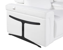 Load image into Gallery viewer, Top Grain Leather Reclining Metal USB Sofa (720378) - White