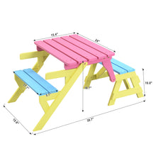 Load image into Gallery viewer, Kids Multi-Functional Arm Chair, Table With 2 Benches All-In-One Set