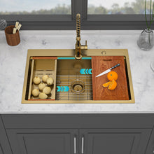 Load image into Gallery viewer, Drop In Kitchen Sink Stainless Steel 16 Gauge