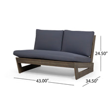Load image into Gallery viewer, Outdoor Loveseat With Slat Paneling And Water Resistance Cushion - Dark Gray