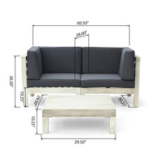 Load image into Gallery viewer, Brava - X Back 2 Seater Sectional Loveseat With Coffee Table