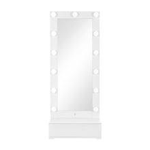 Load image into Gallery viewer, 74" Lighted Freestanding Framed Full Length Mirror - White