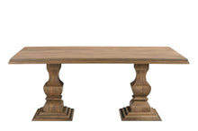 Load image into Gallery viewer, 75" Solid Wood Double Pedestal Base Dining Table - Brown
