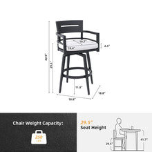 Load image into Gallery viewer, Outdoor Swivel Bar Chairs, 360 Degree Rotation, Ergonomic Backrest (Set of 2)