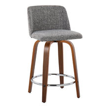 Load image into Gallery viewer, Toriano - Mid Century Modern Fixed Height Counter Stool With Swivel With Round Footrest (Set of 2)