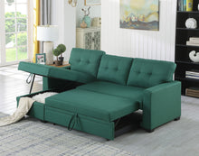 Load image into Gallery viewer, Upholstered Pull Out Sectional Sofa With Chaise