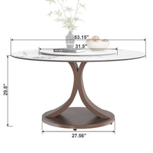 Load image into Gallery viewer, Round Dining Table With 360° Rotating Lazy Susan Scratch & Heat For Dining Room & Kitchen, Table Only - White