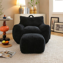 Load image into Gallery viewer, Giant Bean Bag Chair With Armrests And Footstool