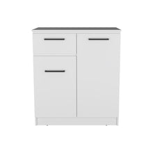 Load image into Gallery viewer, 37" Wood Accent Cabinet With Two Doors And One Drawer - White