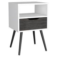 Load image into Gallery viewer, 25" One Drawer Faux Wood Nightstand - Gray
