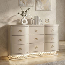 Load image into Gallery viewer, Flora - 9 Drawer Dresser With LED - Champagne