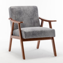 Load image into Gallery viewer, Mid Century Modern Accent Chair With Solid Wood Frame And Extra Thick Backrest